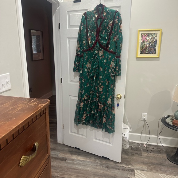 Tadashi Shoji Green Floral Dress - Picture 7 of 7